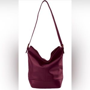 ILI NEW YORK Leather Shoulder Bag, Burgundy
